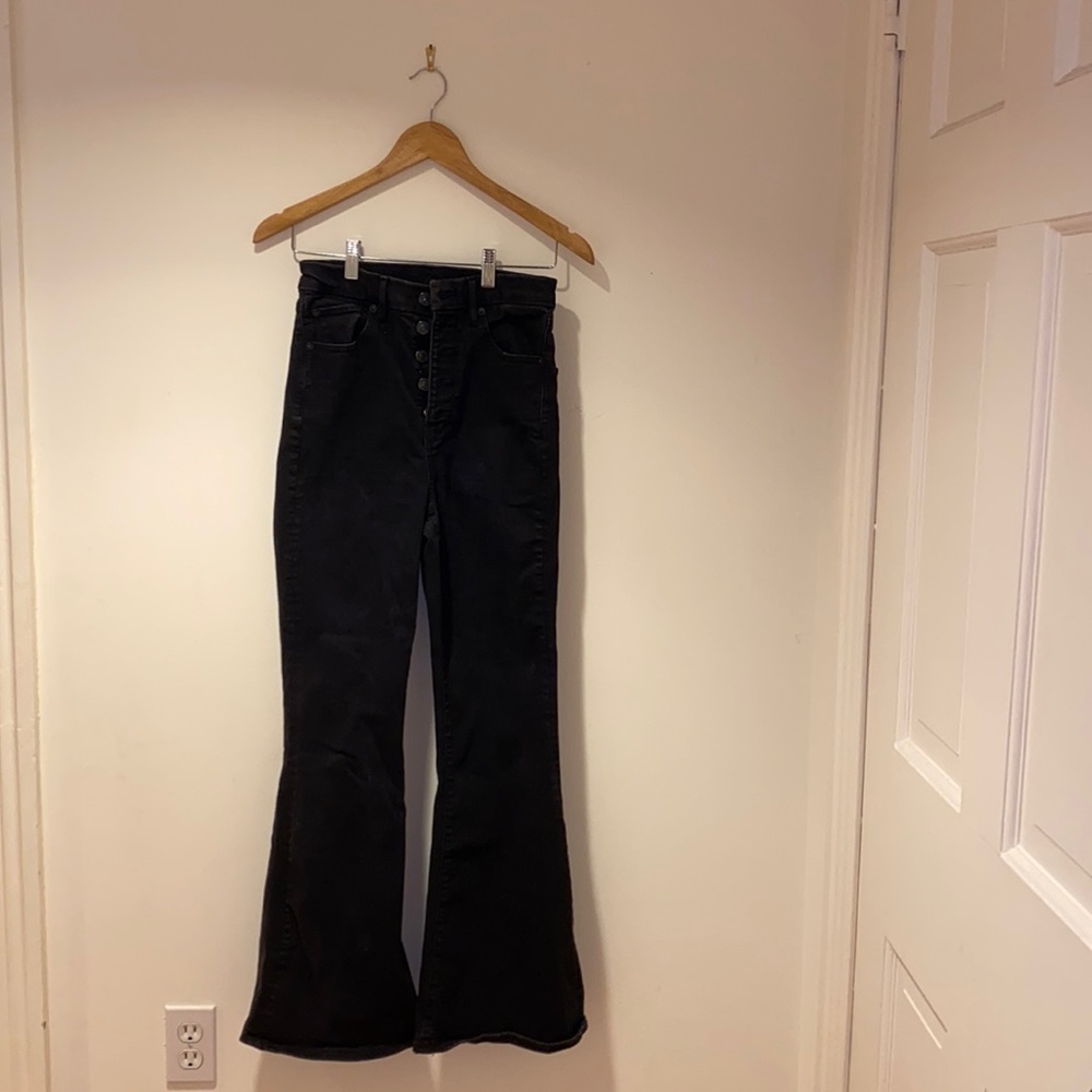 Black high waisted bell bottom jeans
